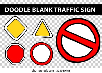 hand draw sketch of Blank Traffic Sign 
