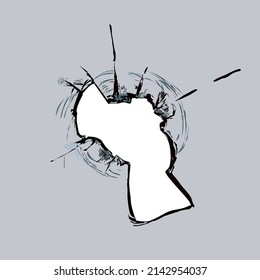 hand draw sketch, broken glass