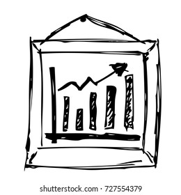 Hand Draw Sketch of Business Profit Report at Frame