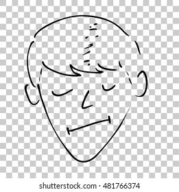 Hand Draw Sketch - Calm Face Man
