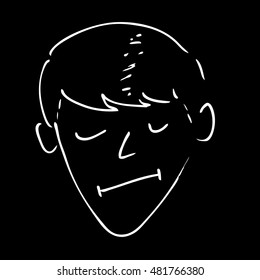 Hand Draw Sketch - Calm Face Man
