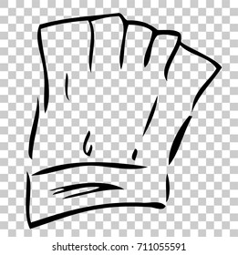 Hand Draw Sketch of Chef Hat,at Transparent Effect Background