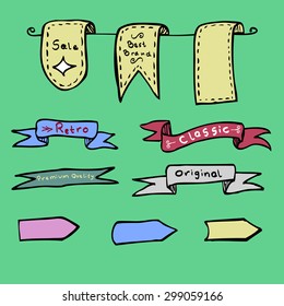 hand draw sketch of classic Ribbon