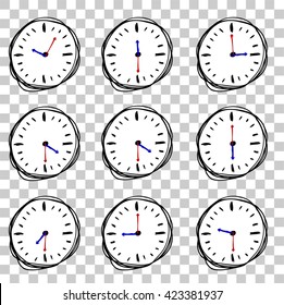 Hand draw sketch of Clock (illustration for education)
