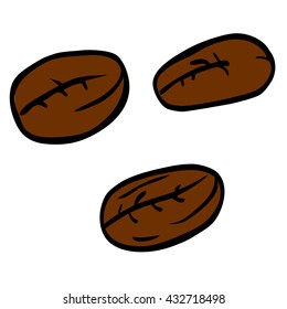 hand draw sketch of coffee bean
