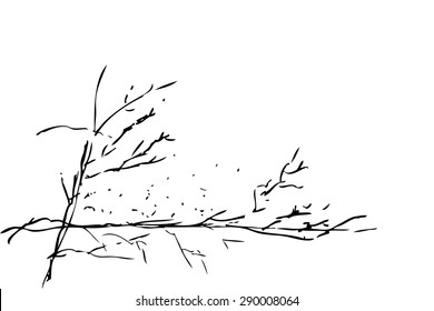 hand draw sketch, Cracked background
