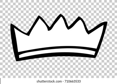 Hand Draw Sketch of Crown, at Transparent Effect Background