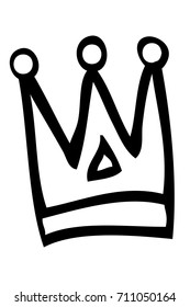 Hand Draw Sketch of Crown,Isolated on White