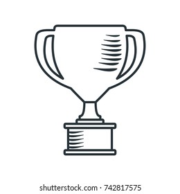 Hand draw sketch cup icon. Flat vector cartoon illustration. Objects isolated on white background.