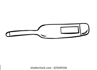 Hand Draw Sketch of Digital Thermometer 
