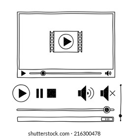 Hand draw sketch doodle video player for web