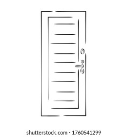 Hand Draw Sketch of a Door. door, vector sketch illustration