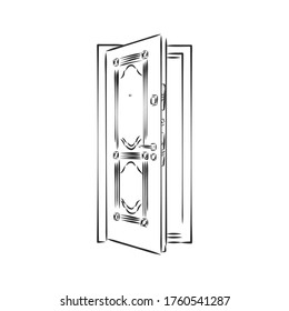 Hand Draw Sketch of Doors. door, vector sketch illustration