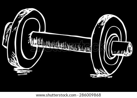 Hand draw sketch of dumbbell 