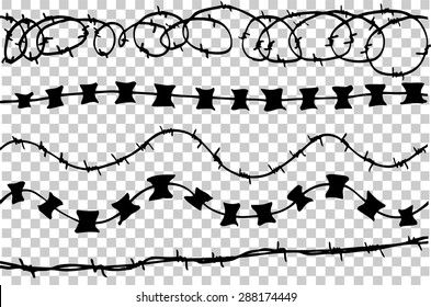 Hand Draw sketch of five Barbed Wire
