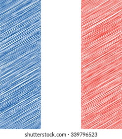 Vector Flag France Pencil Drawing Vector Stock Vector (Royalty Free