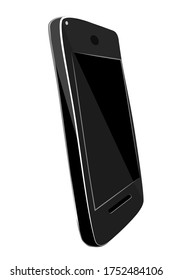 Hand Draw Sketch Flat Color Shining Vector Black Smartphone
