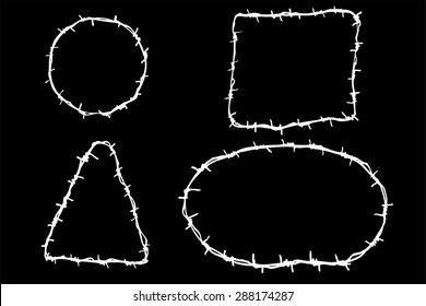 Hand Draw sketch of four Barbed Wire

