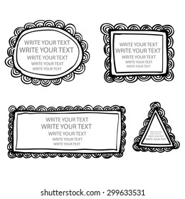 hand draw sketch of Frames with Circles isolated on white
