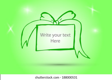 hand draw sketch, gift box 