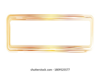 Hand Draw Sketch Golden Rectangle Frame from Multiple Black thick mark for your element design, isolated on white
