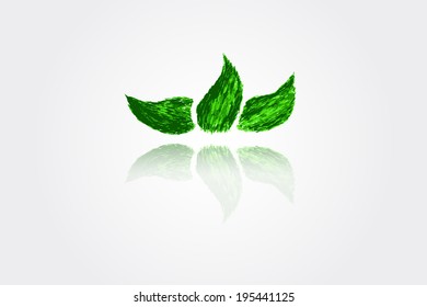 hand draw sketch, Green Leaf 