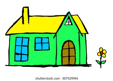 hand draw sketch of House 
