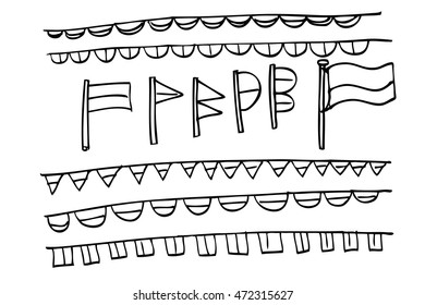 Hand Draw Sketch, Indonesia Flag 

