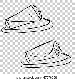 Hand Draw Sketch of Kebab (turkish traditional food)

