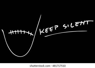 Hand Draw Sketch - Keep Silent Sign