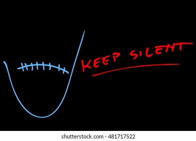 Hand Draw Sketch - Keep Silent Sign