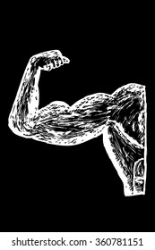 Hand Draw Sketch of Muscle Man
