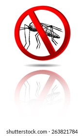 hand draw sketch No Mosquito Sign