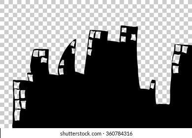 Hand Draw Sketch of Outline Buildings
