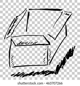 Hand Draw Sketch outline of Empty Box
