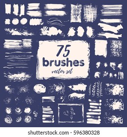 Hand draw sketch paintbrush set. Sketch grunge painted brush isolated vector illustration