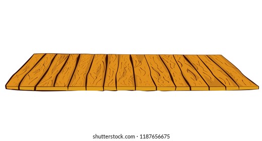 hand draw sketch of perspective brown vertical wooden floor