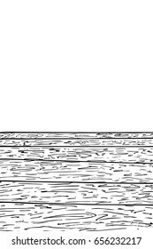 hand draw sketch of perspective seamless wooden floor 