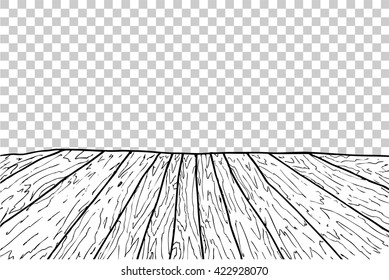 hand draw sketch of perspective wooden floor

