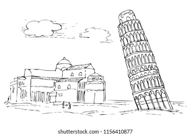 Hand Drawn Illustration Famous Tourist Destination Stock Illustration ...