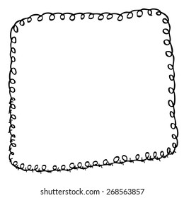 Hand Draw sketch of rectangle Barbed Wire
