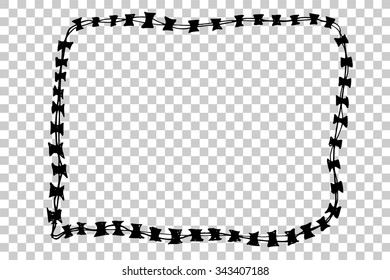 Hand Draw sketch of rectangle Barbed Wire
