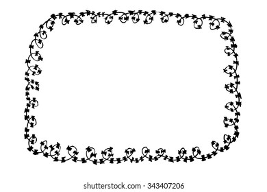 Hand Draw sketch of rectangle Barbed Wire
