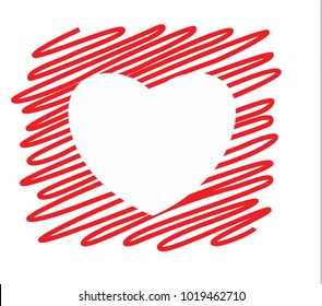 hand draw and sketch red heart illustration set, vector design, love concept