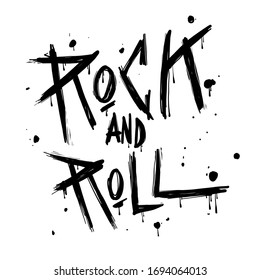 Hand draw sketch rock and roll illustration. Rock’n’Roll tattoo print.