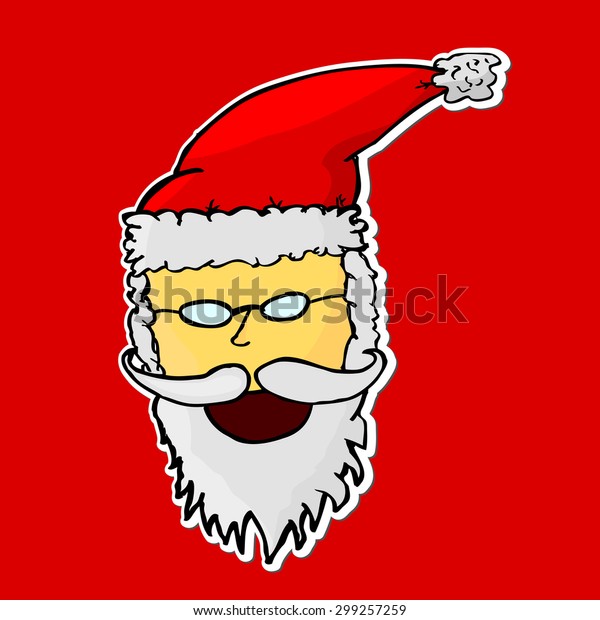 Hand Draw Sketch Santa Claus Face Stock Vector Royalty Free