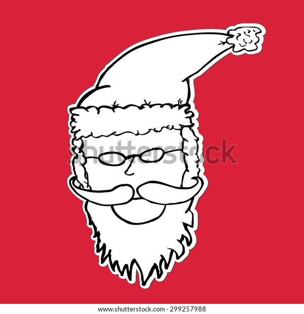 Hand Draw Sketch Santa Claus Face Stock Vector Royalty Free