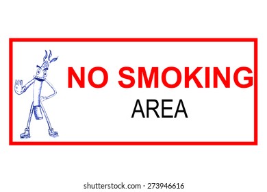 hand draw sketch sign of No Smoking 
