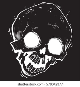 Hand draw sketch Skull illustration vector.