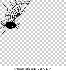 Hand Draw sketch, Spider and Web at left top Corner, at transparent effect background
